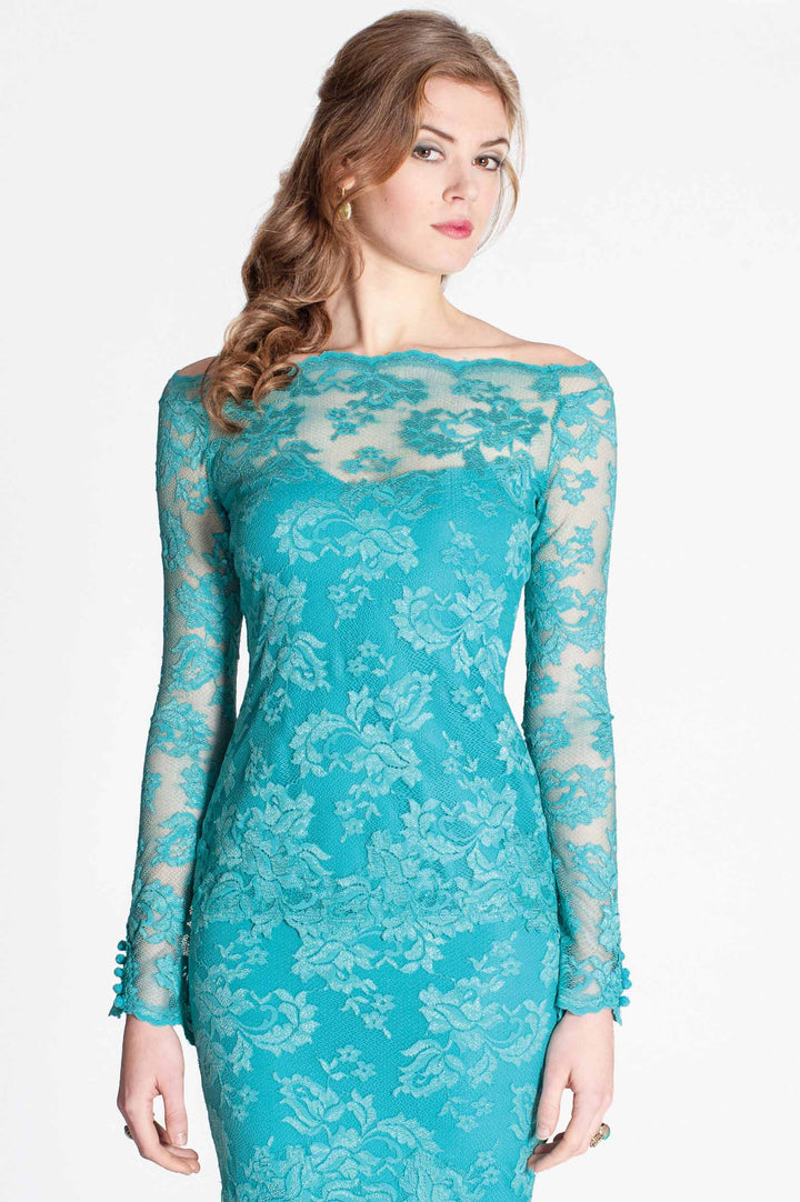 Off-Shoulder Lace Top with Flare Sleeves