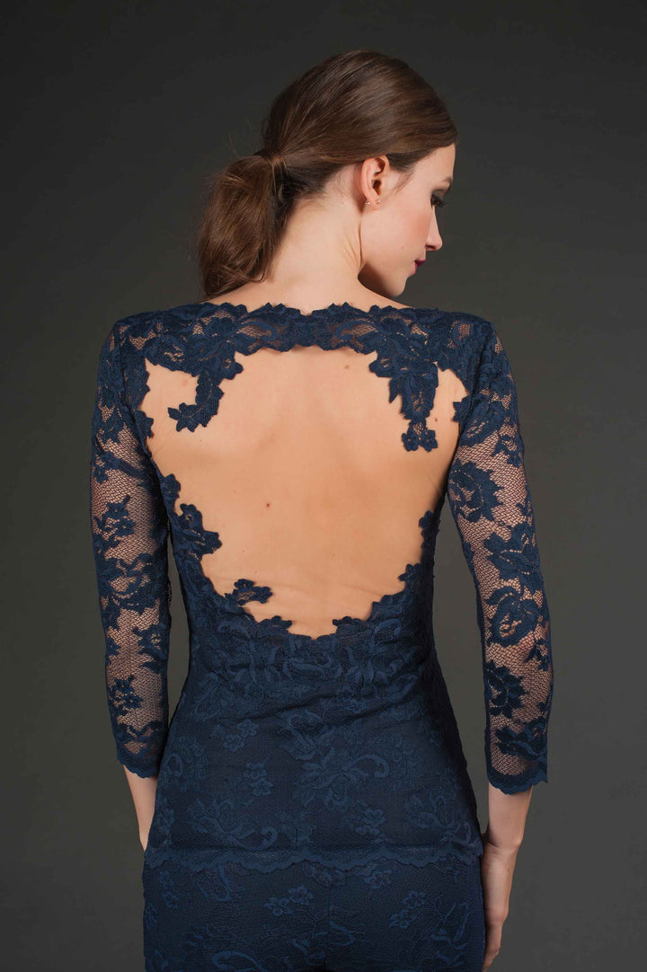 Lace Top with Open Back