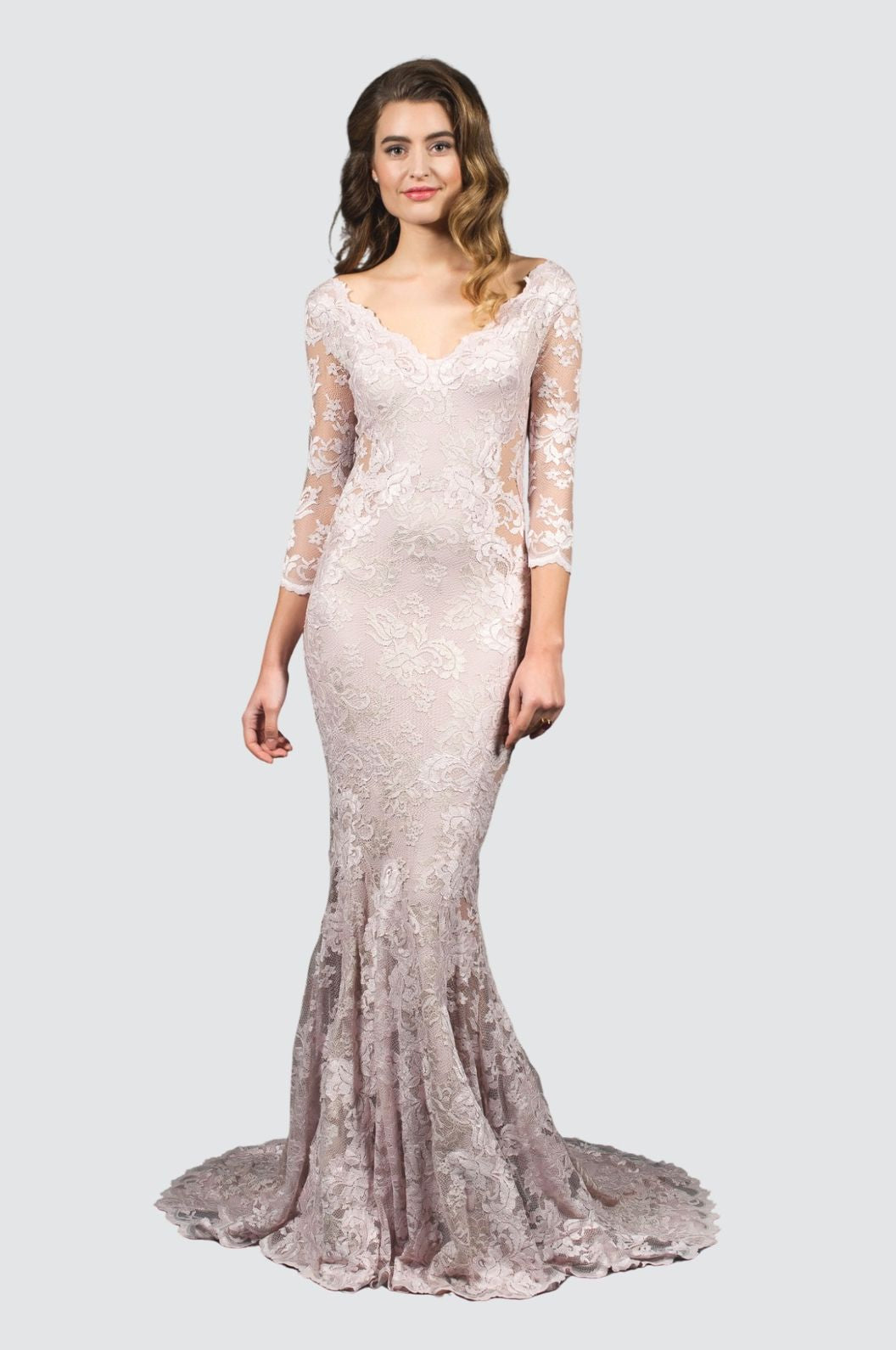 Elegant Lace Evening Gown