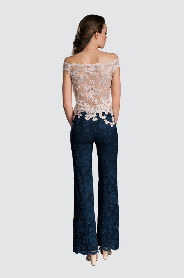 Off-Shoulder Lace Jumpsuit