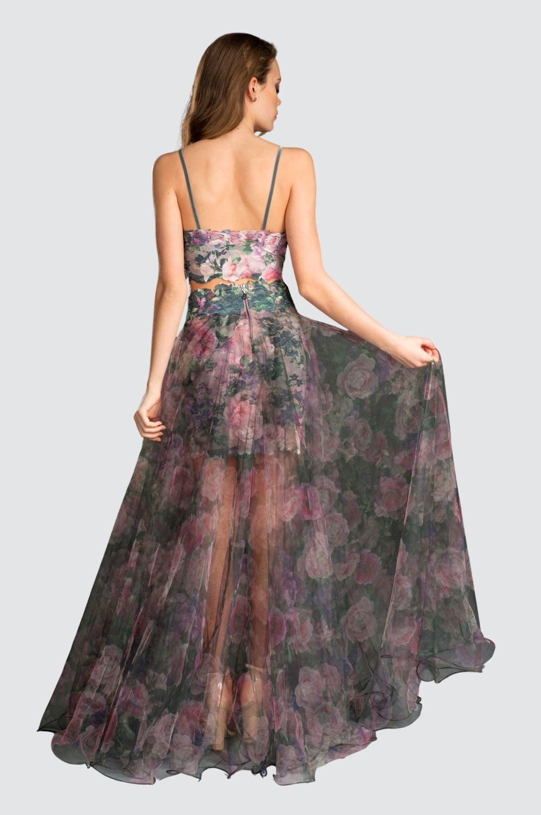 Floral Lace & Soft Tulle Skirt