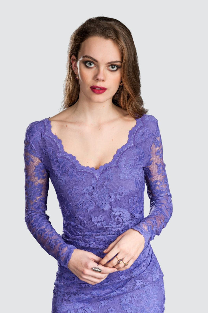 V-Neck Cocktail Lace Dress