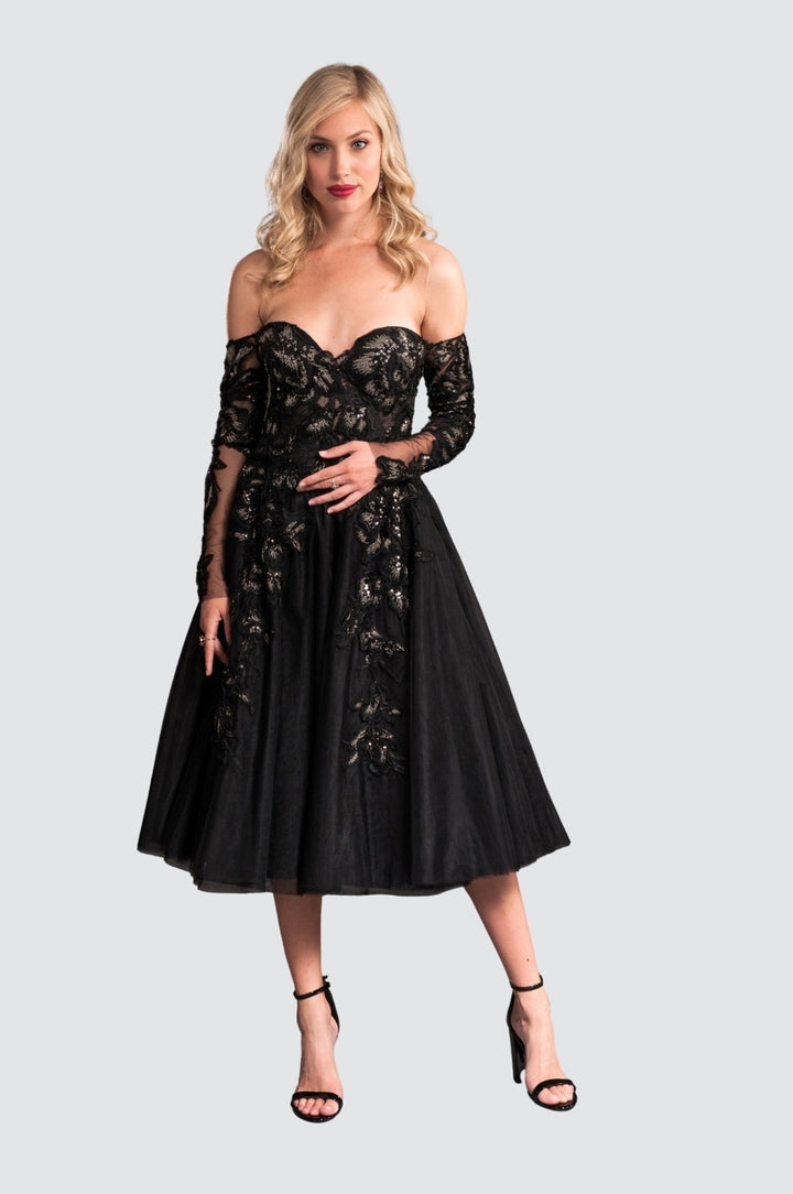 Off-Shoulder Sequined Dress