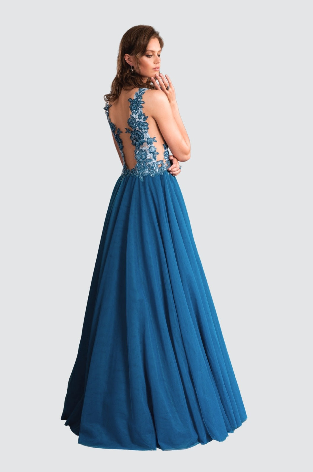 Flowing Bermuda Aquamarine Gown