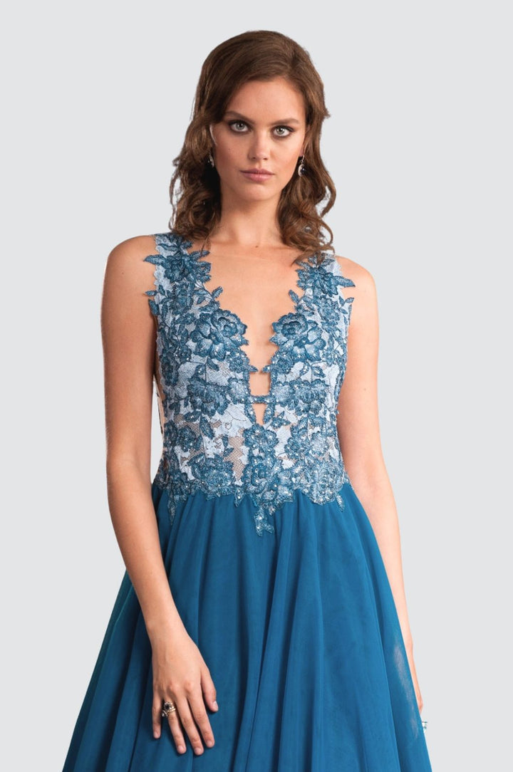 Flowing Bermuda Aquamarine Gown