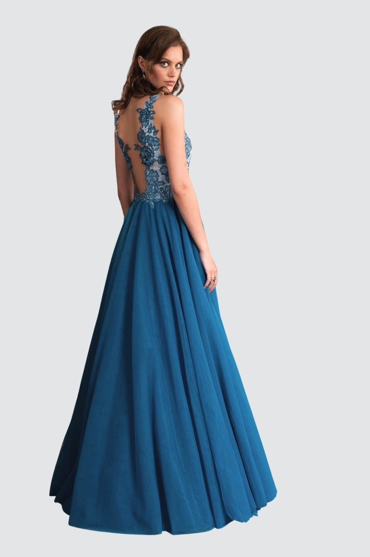 Flowing Bermuda Aquamarine Gown