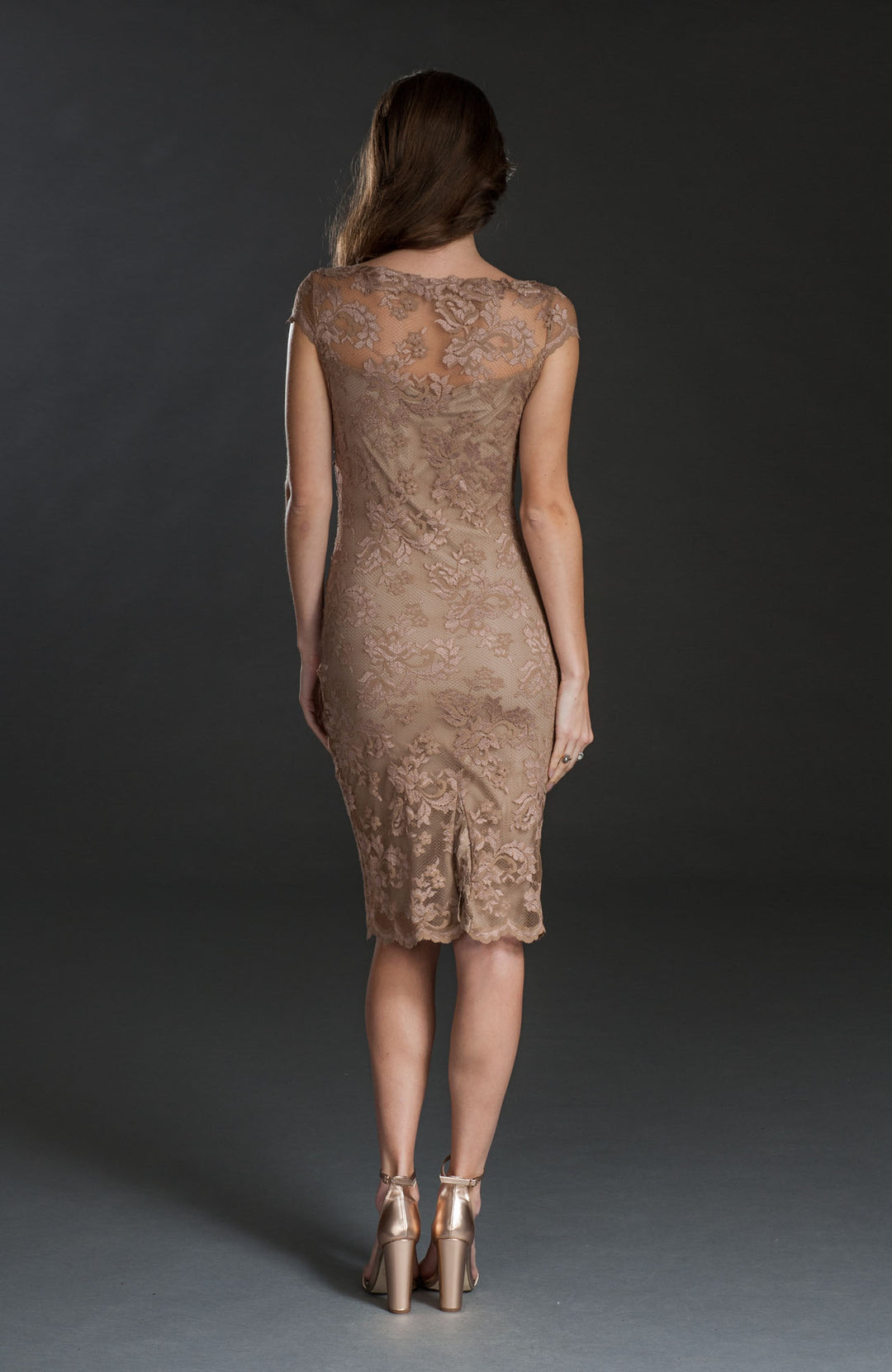 Chic Cap-Sleeve Lace Cocktail Dress-1