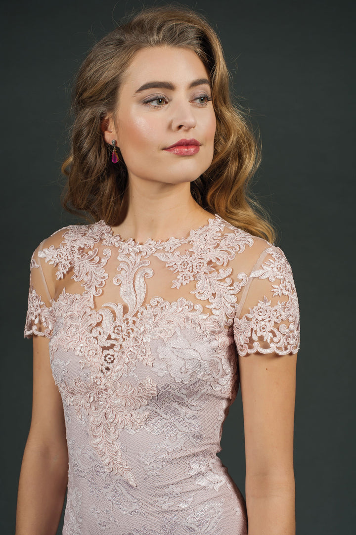Rose Water Lace Cocktail Dress-4