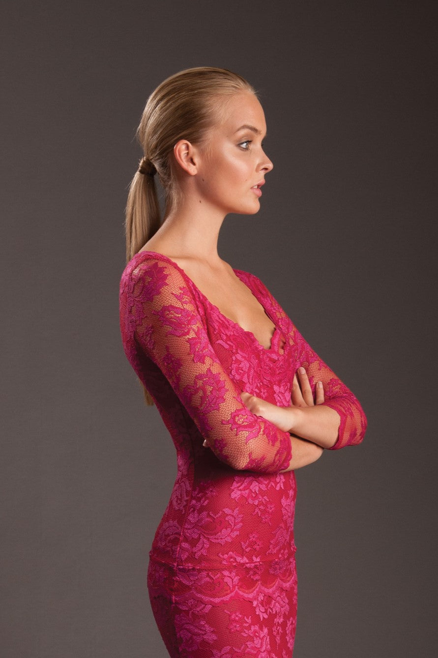 Elegant Teal Lace Top-5