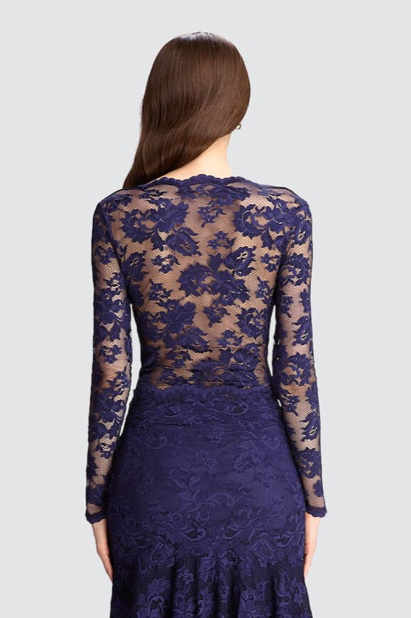 Lace Elegance Bodysuit & Skirt Set-4