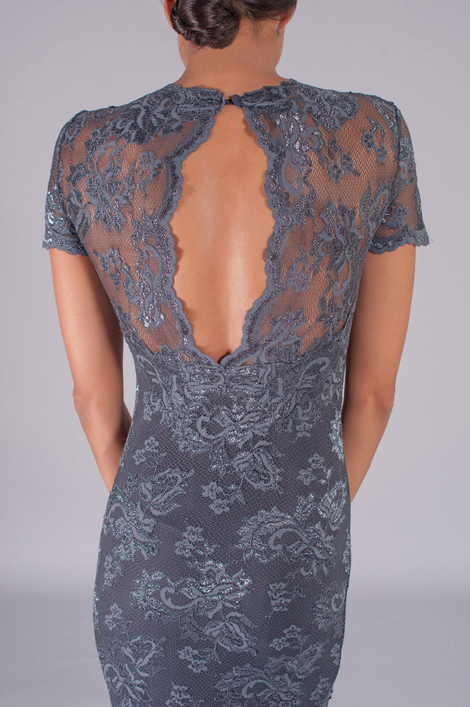Mermaid Lace Dress with Illusion-4