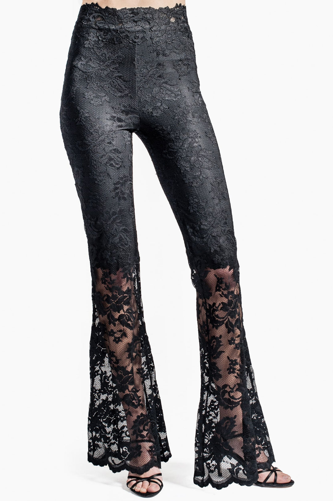 High-Waisted Lace Trousers-0