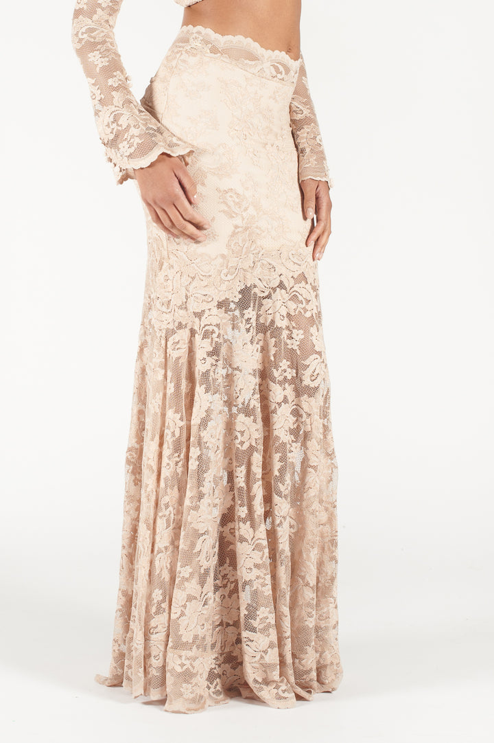 Long Skirt with Flare Bottom-2