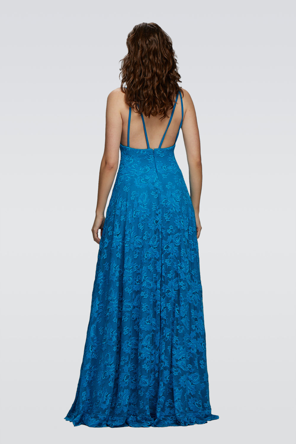 Long Lace Dress with Criss-cross Strap-1
