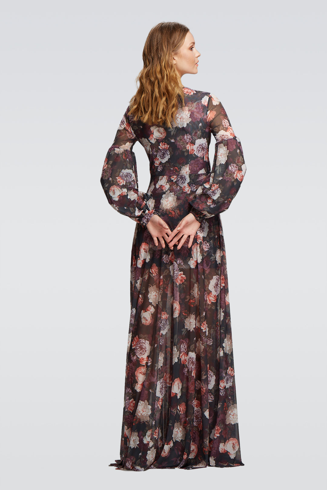 Floral Maxi Dress with Cut Out Detail-1