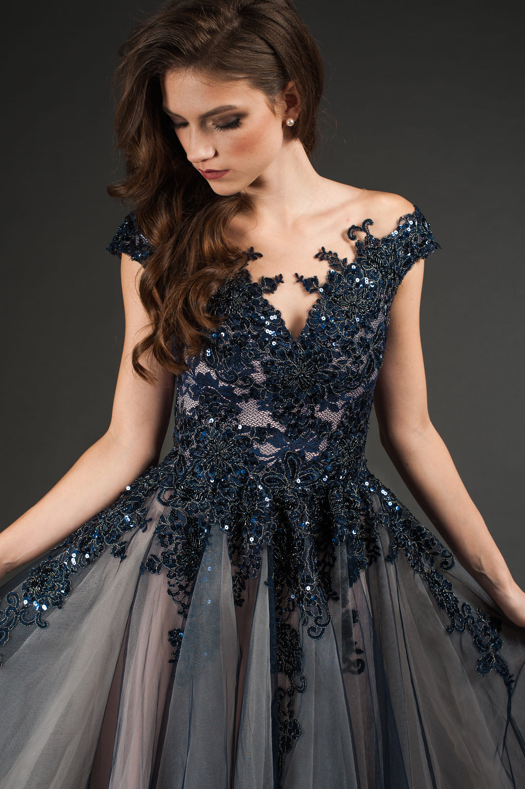 Handmade Haute Couture Night Crystal Glow Princess Dress-1