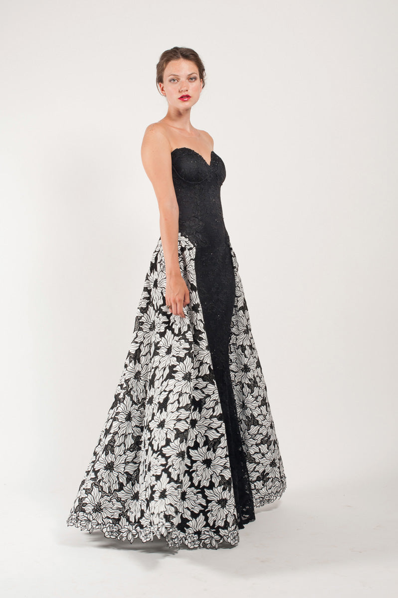 Charming Black Lace Off-Shoulder Gown-2