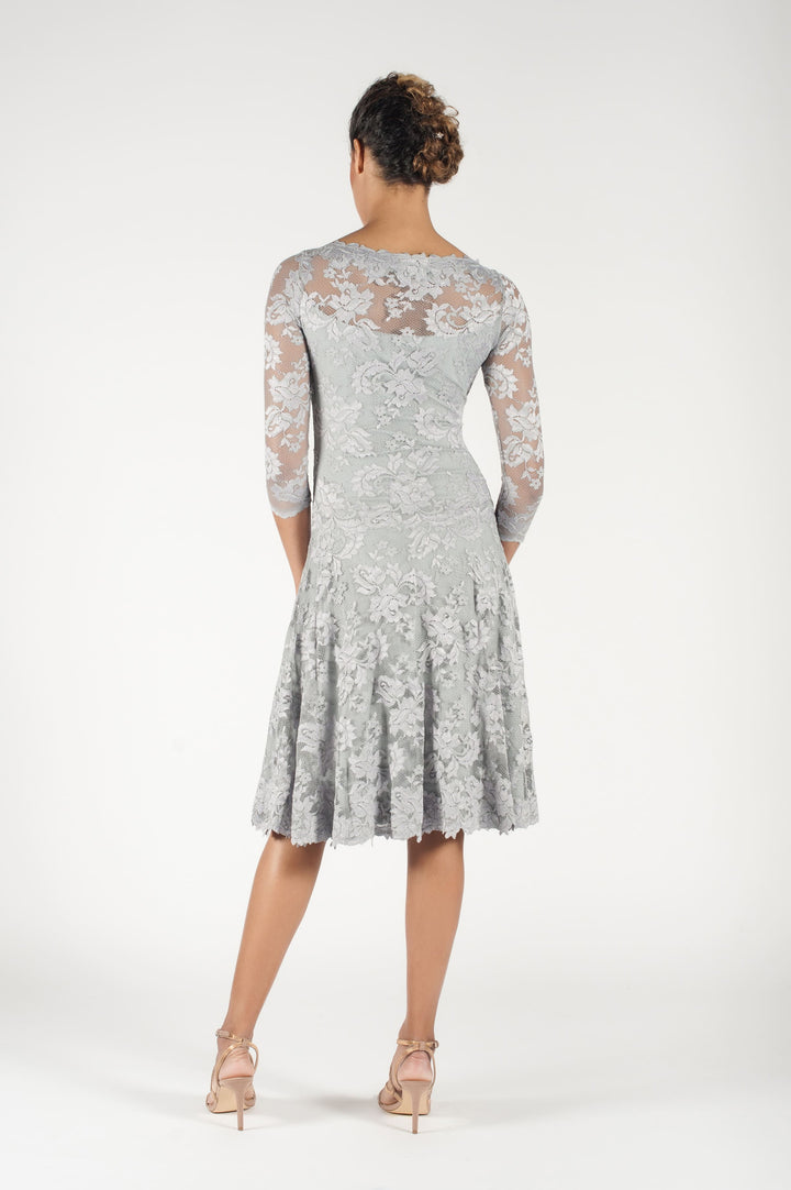 Dove Grey Sleeve Cocktail Dress-1