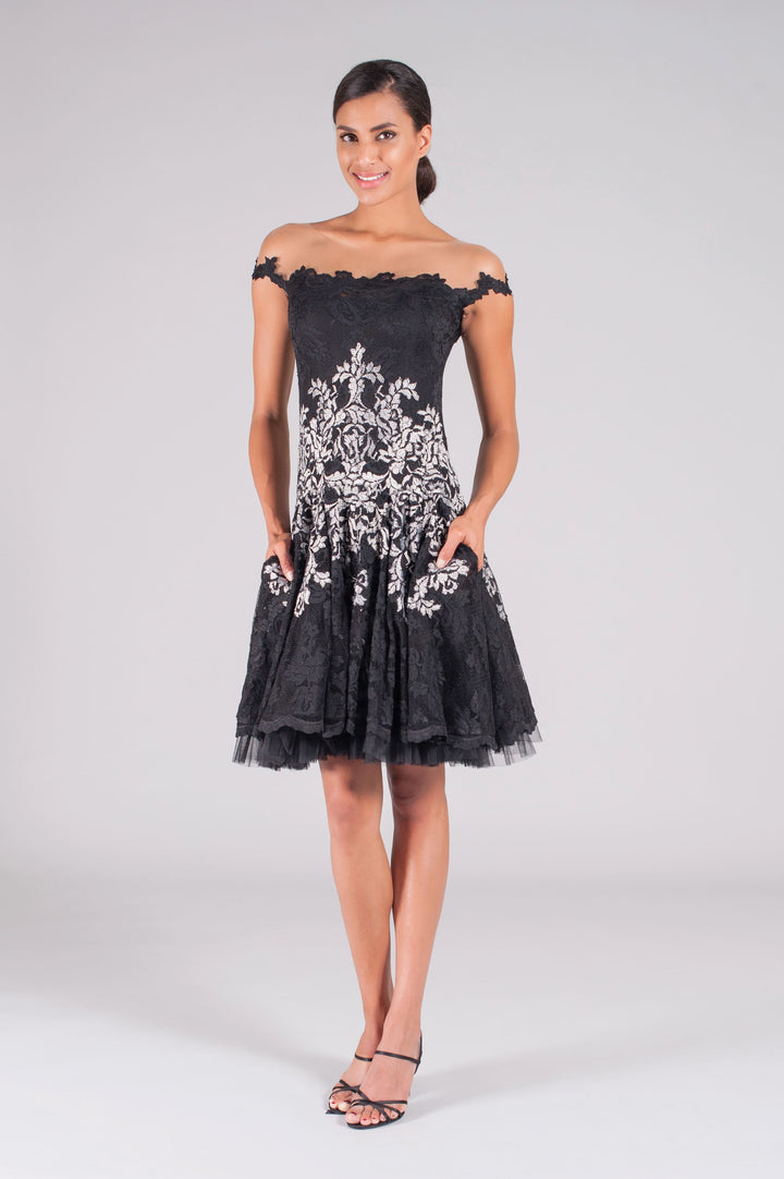 A-Line Off-Shoulder Dress-0