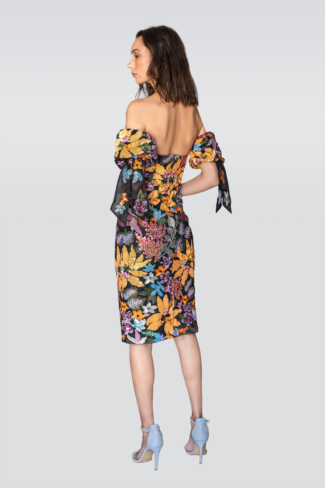 Strapless Sequined Multicolor Dress-1
