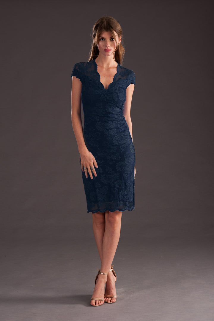 Classic Blue Cocktail Dress-3