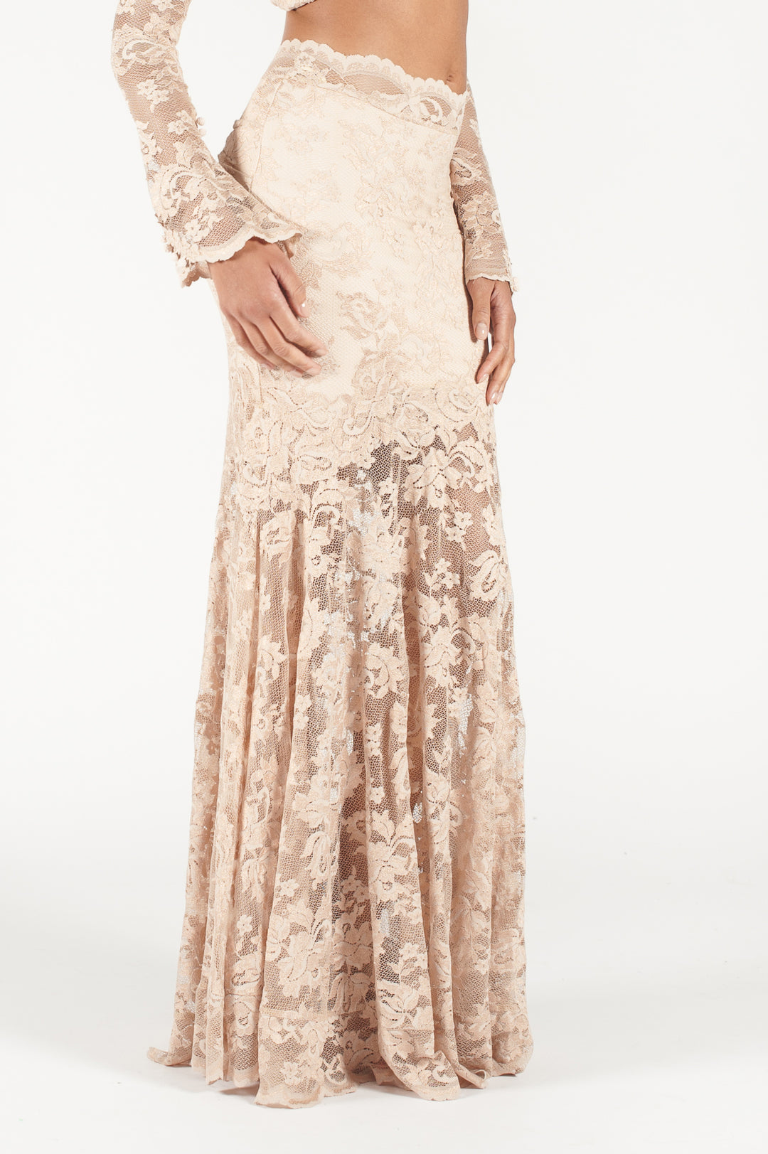 Long Skirt with Flare Bottom-5