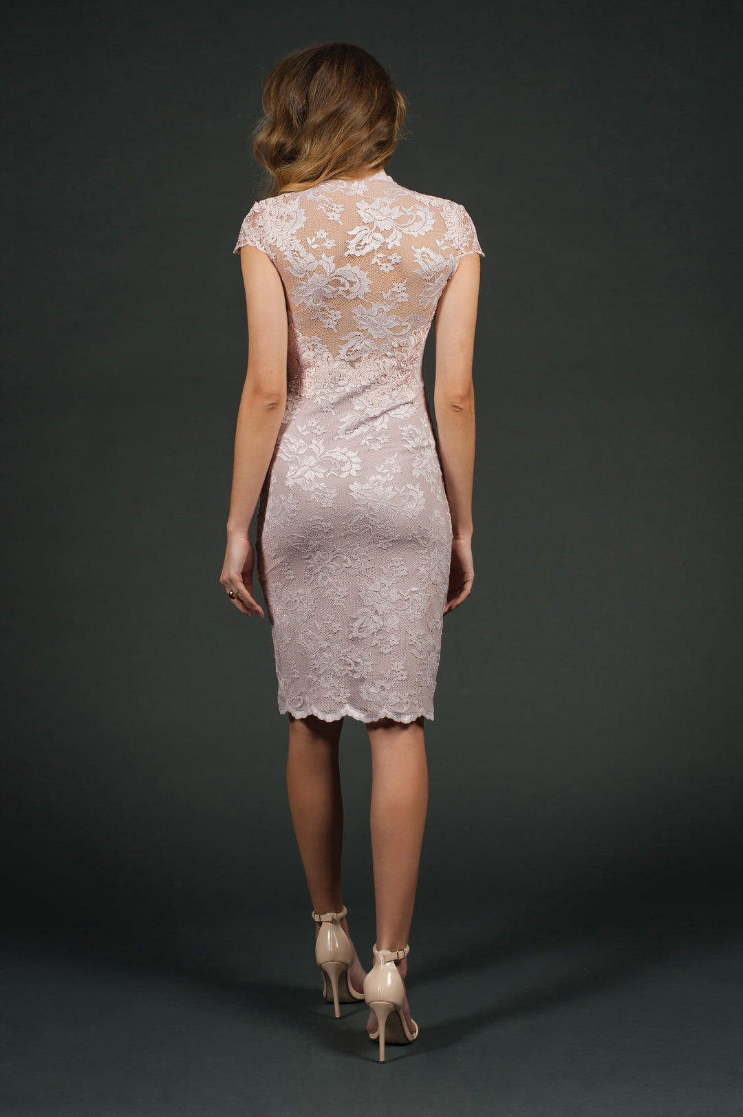 Rose Water Lace Cut Out Cocktail Dress-1