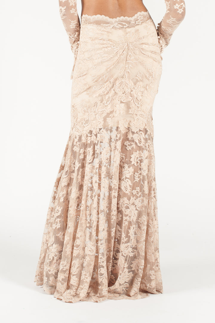 Long Skirt with Flare Bottom-1