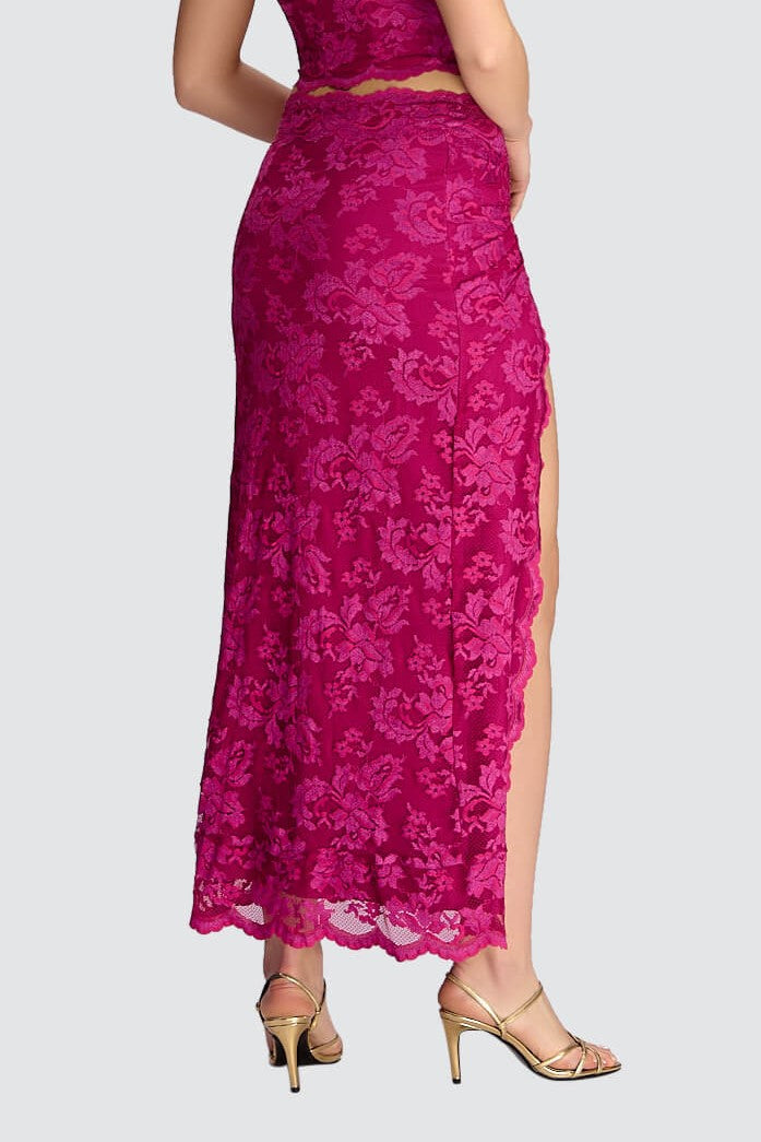 Strapless Crop Top & High-Slit Maxi Skirt Set-5