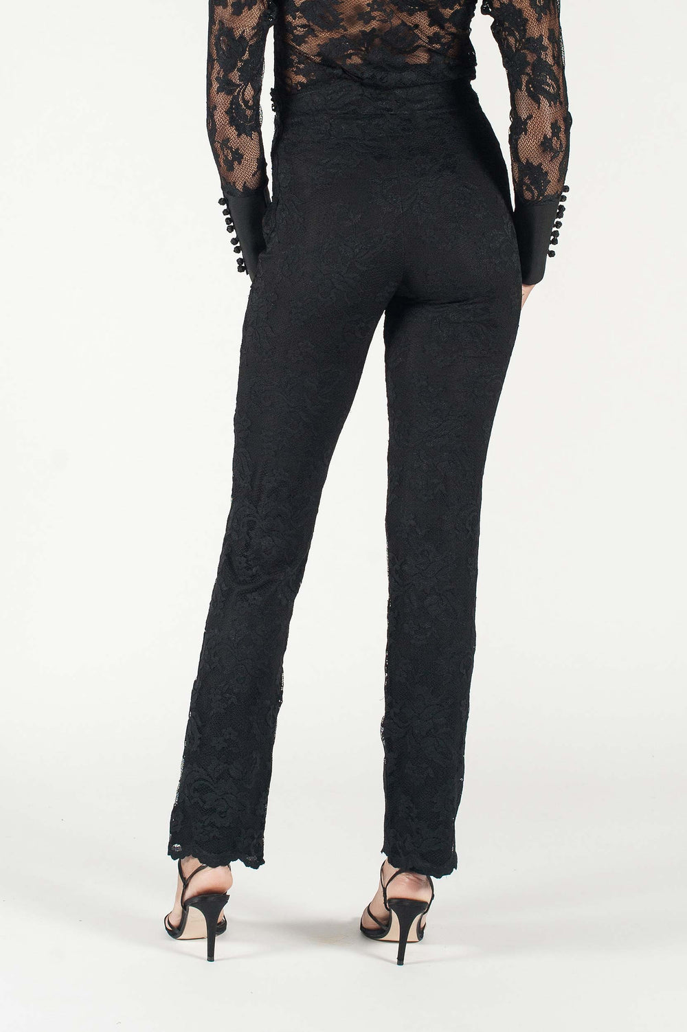 Sophisticated Black Lace Trousers-1