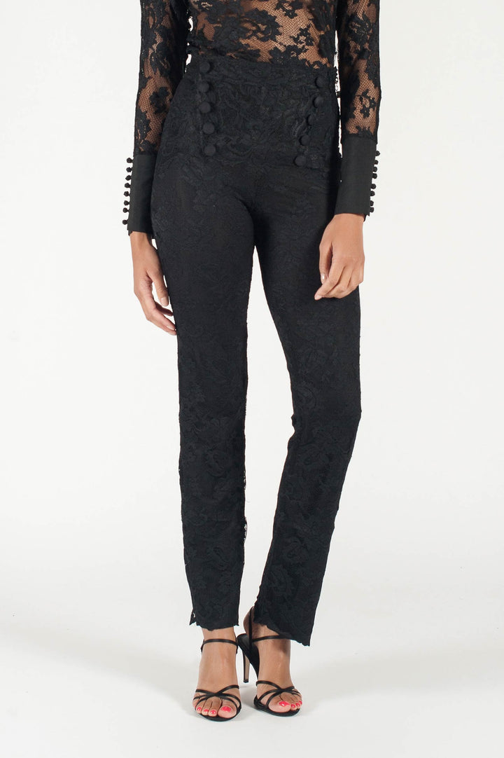 Sophisticated Black Lace Trousers-0
