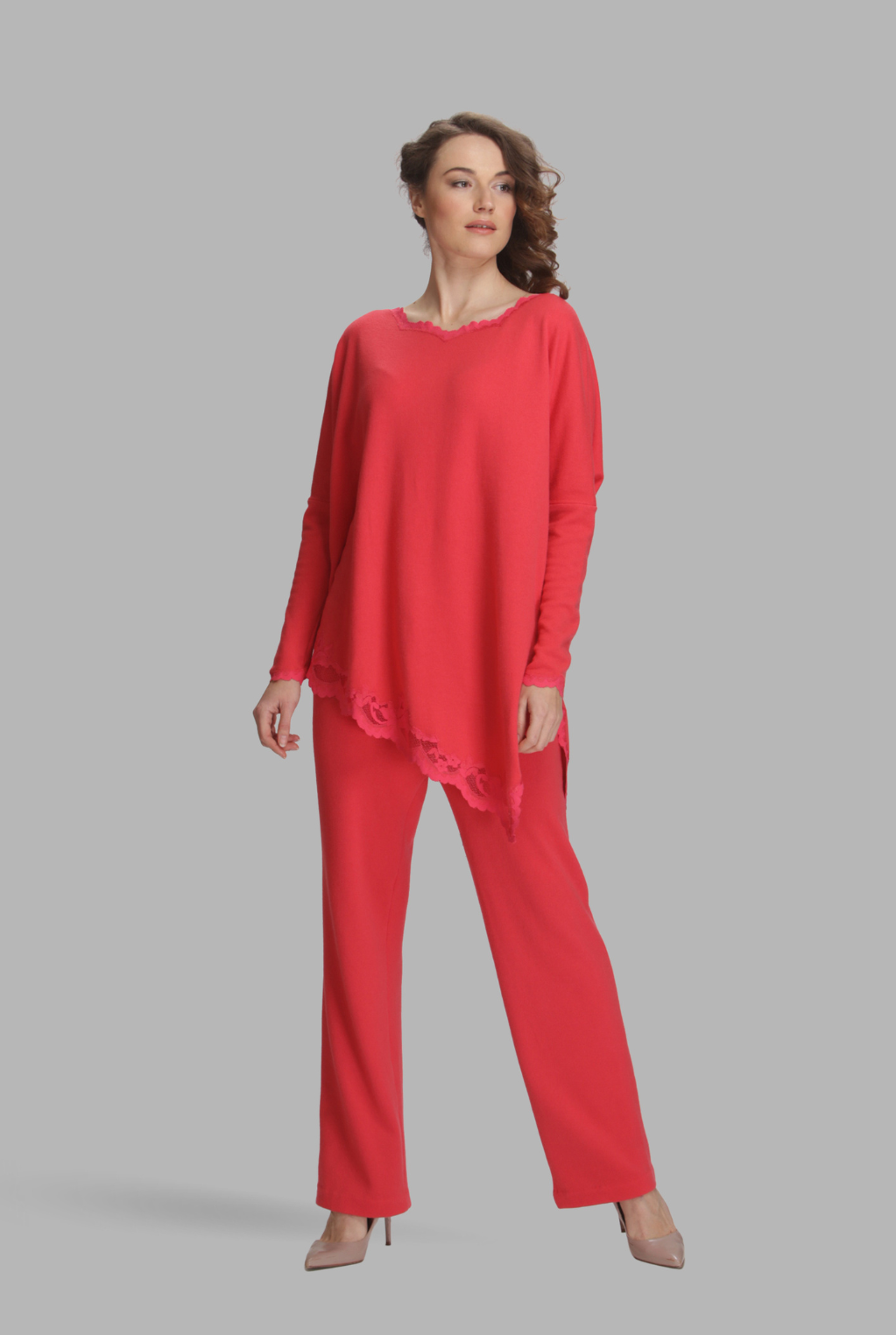 Asymmetric high-low cashmere top-0