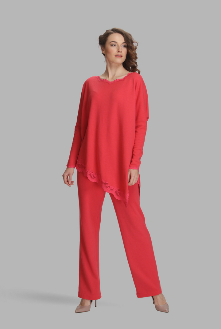 Asymmetric high-low cashmere top-0