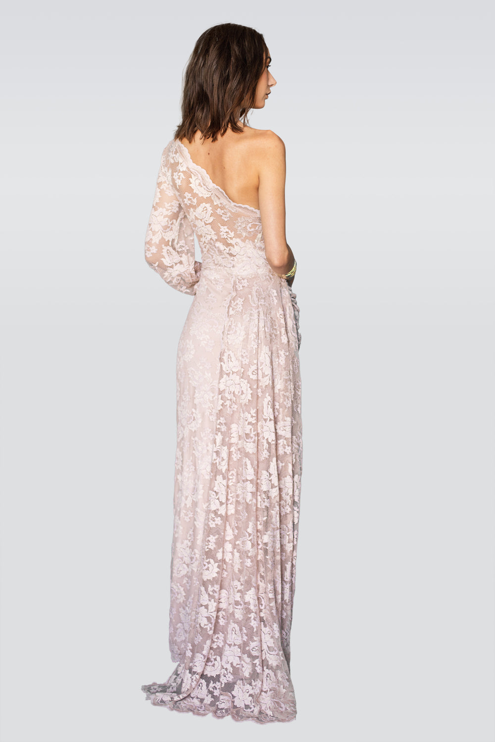 Soft Pink One Shoulder Dress-1