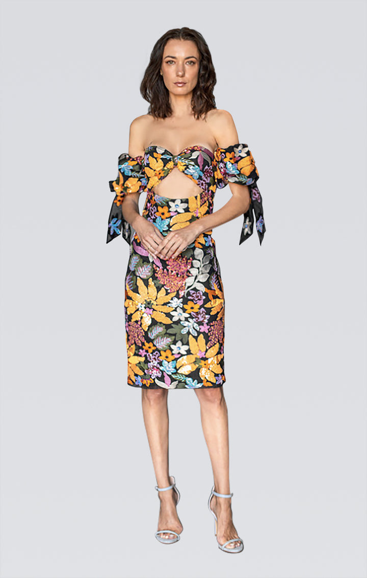 Strapless Sequined Multicolor Dress-0