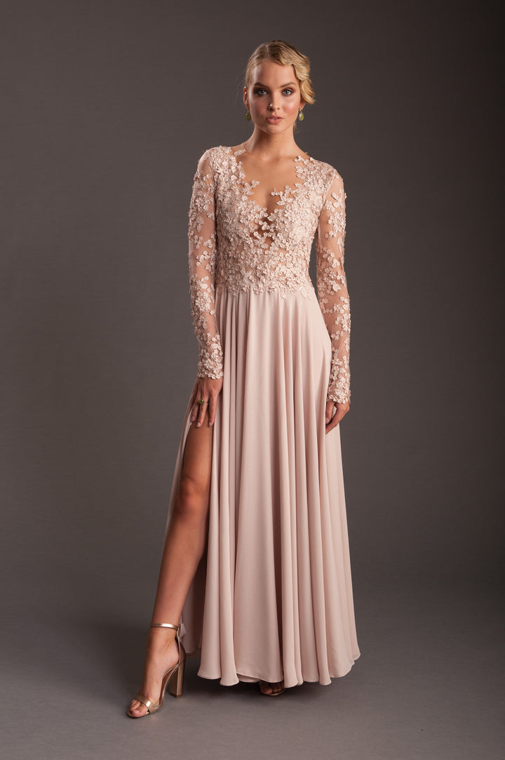 Almond Elegance Haute Couture Gown-0