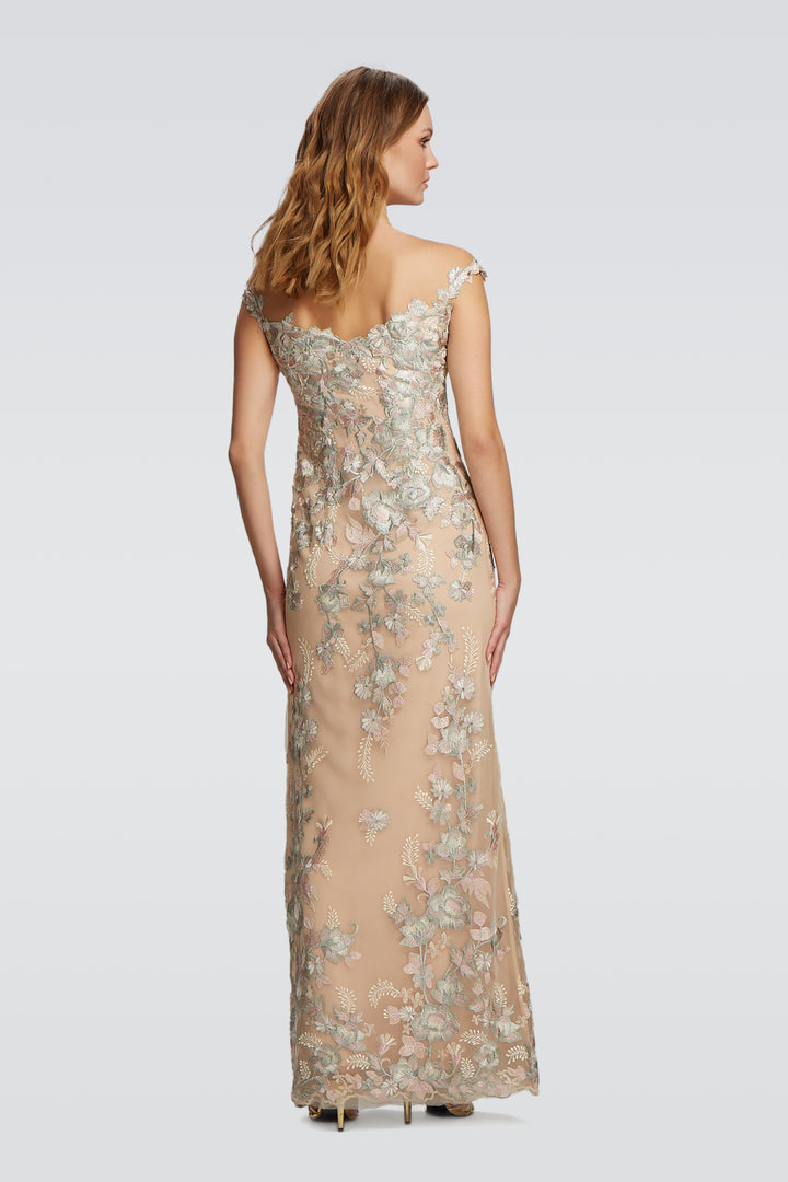 Desert Rose Trimming Strap Long Gown-1