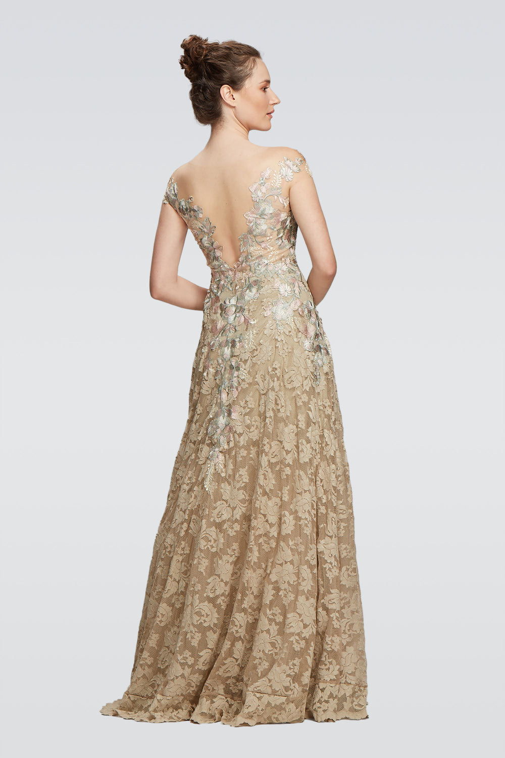 Elegant Long Gown with Deep Backline-1