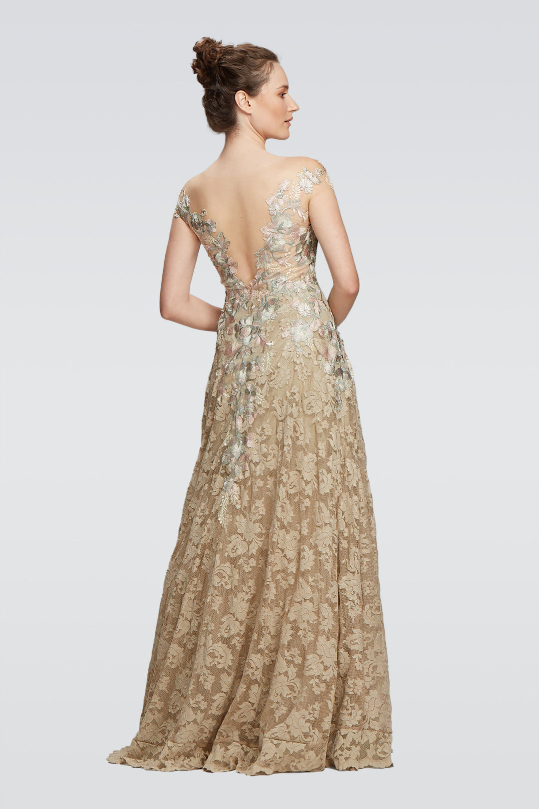 Elegant Long Gown with Deep Backline-1