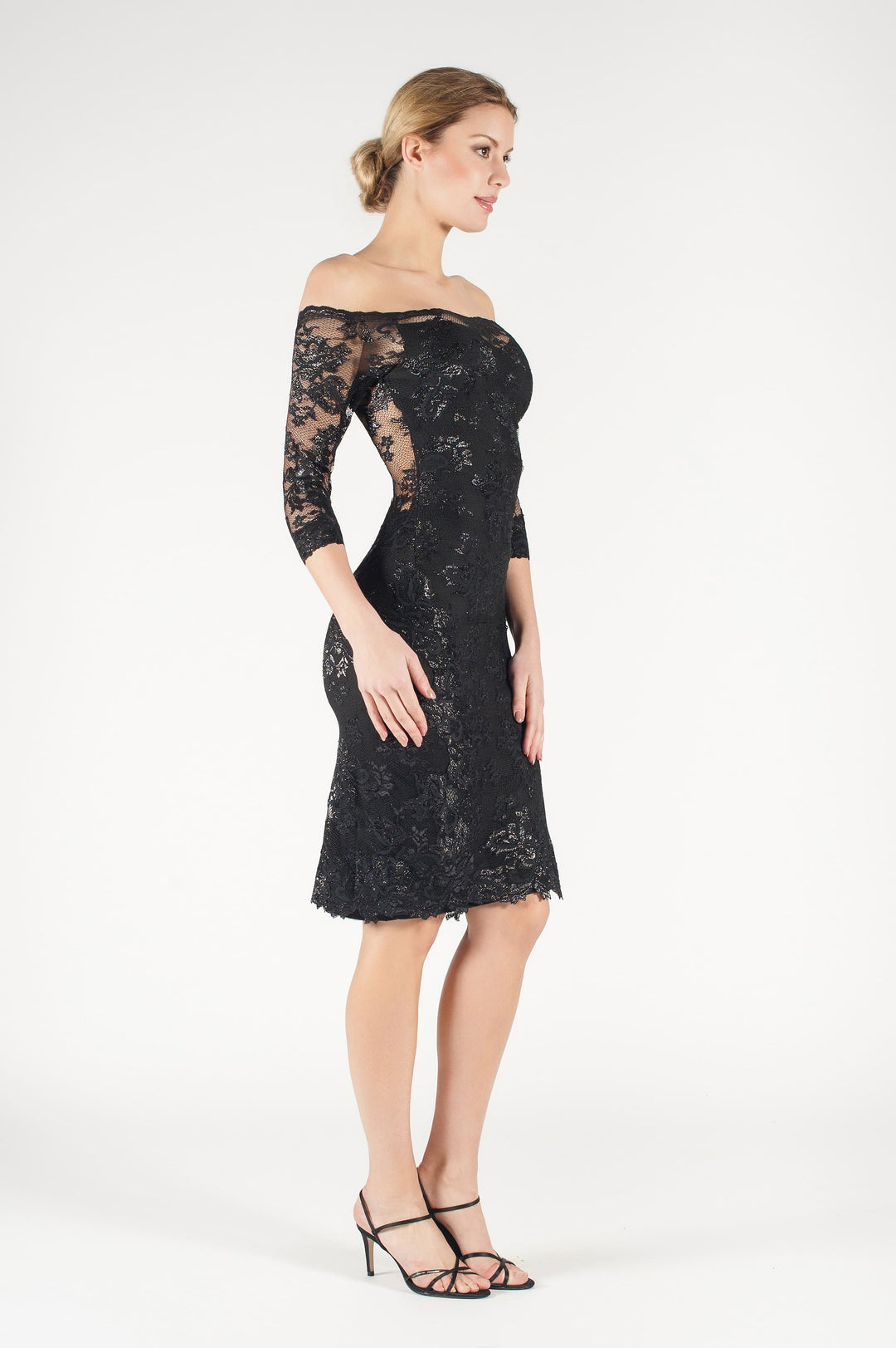 Jewel Black Lace Cocktail Dress-2