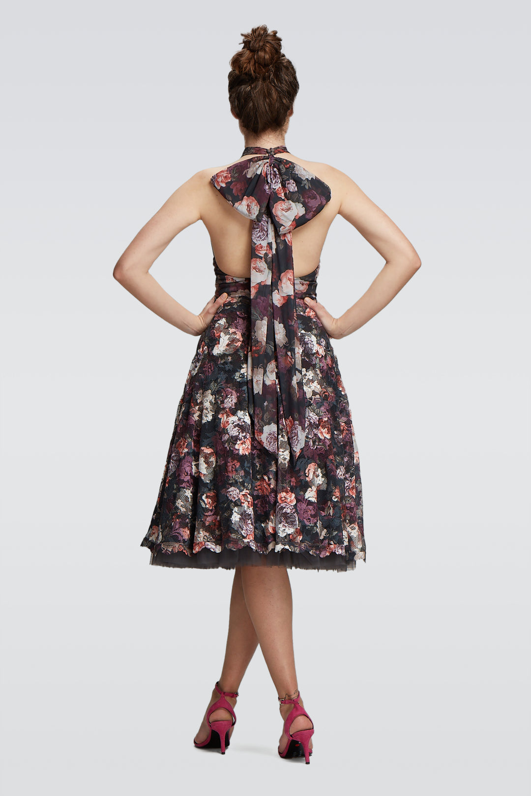 Haltered Dress with Soft Stretch Tulle-1