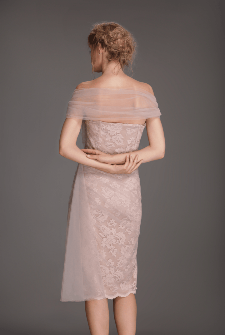Elegant soft tulle dress with a bustier-1