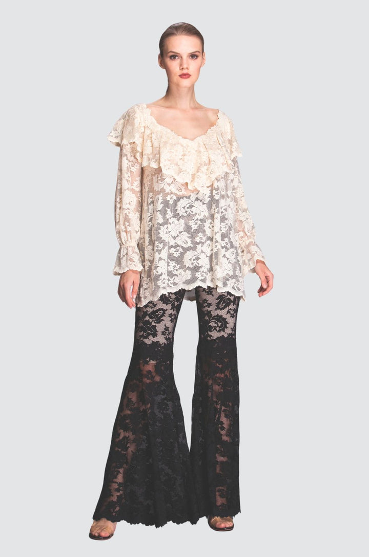 Lace Overlay Blouse