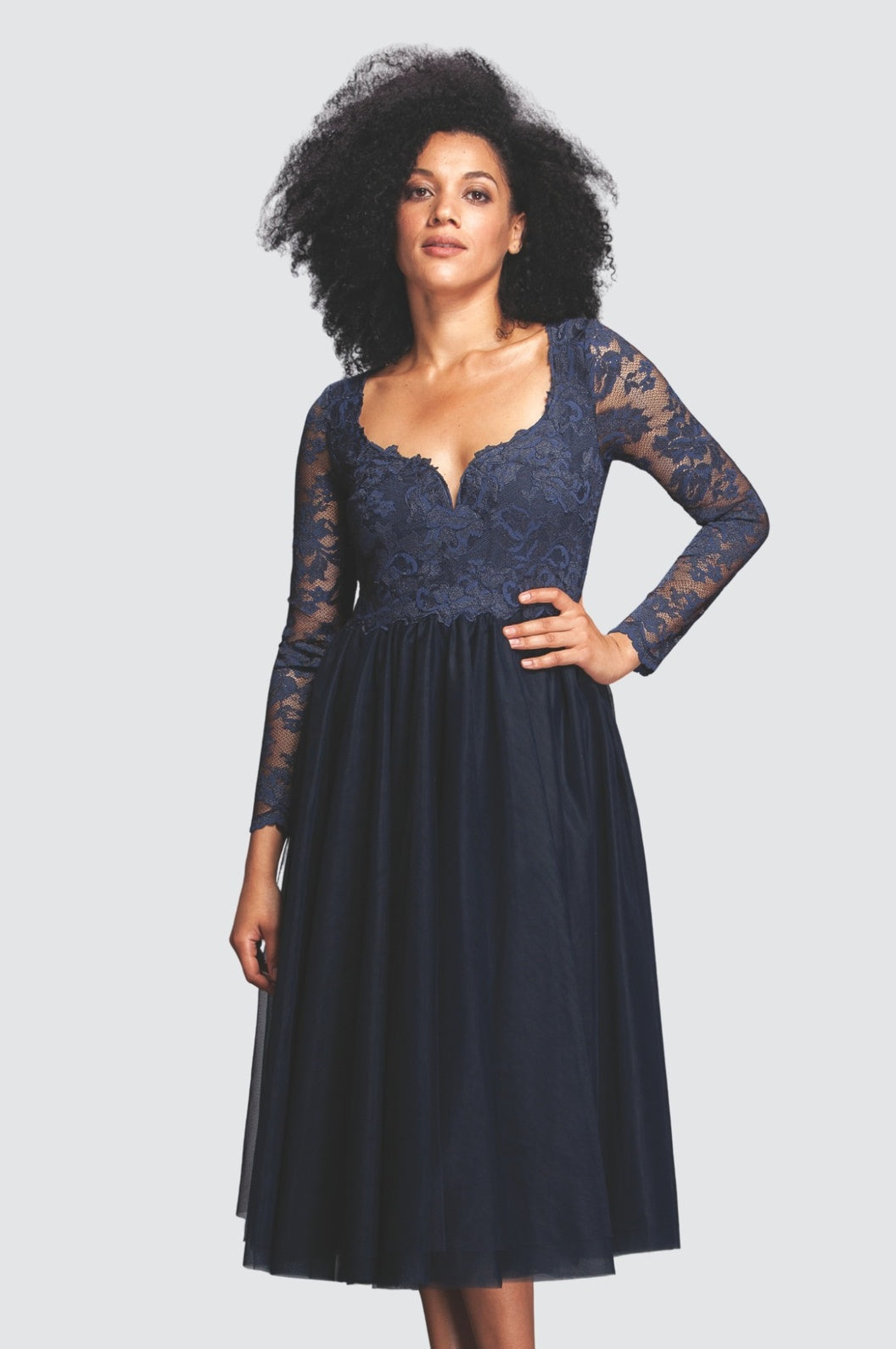 Mystery Lace & Tulle A-Line Dress
