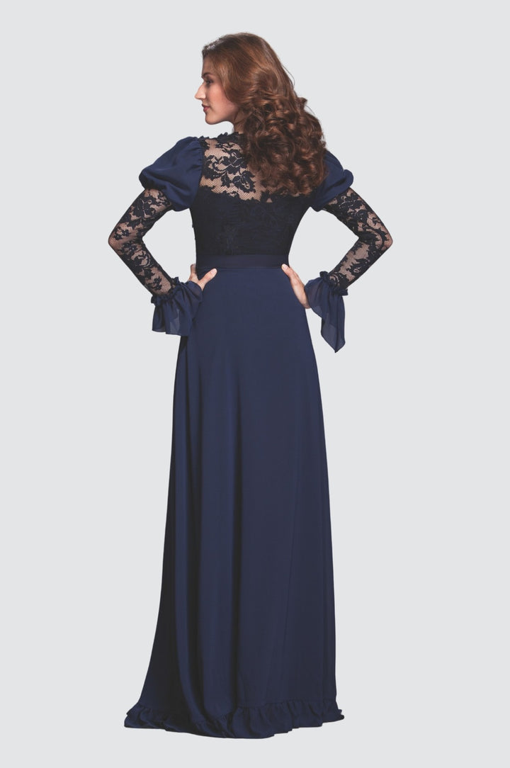 Graceful Chiffon & Lace Gown