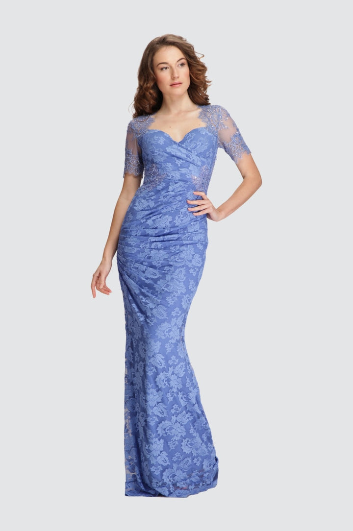 Sweetheart Neck Ruched Wrap Gown