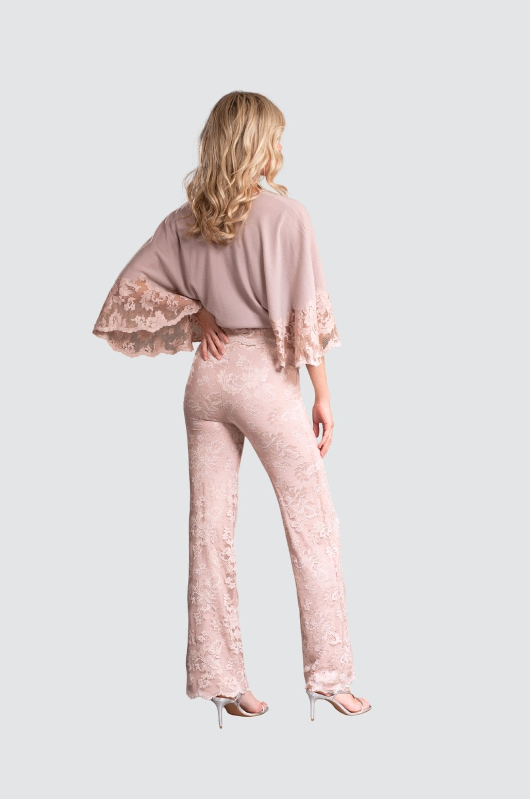 Elegant Lace & Cashmere Matching Set