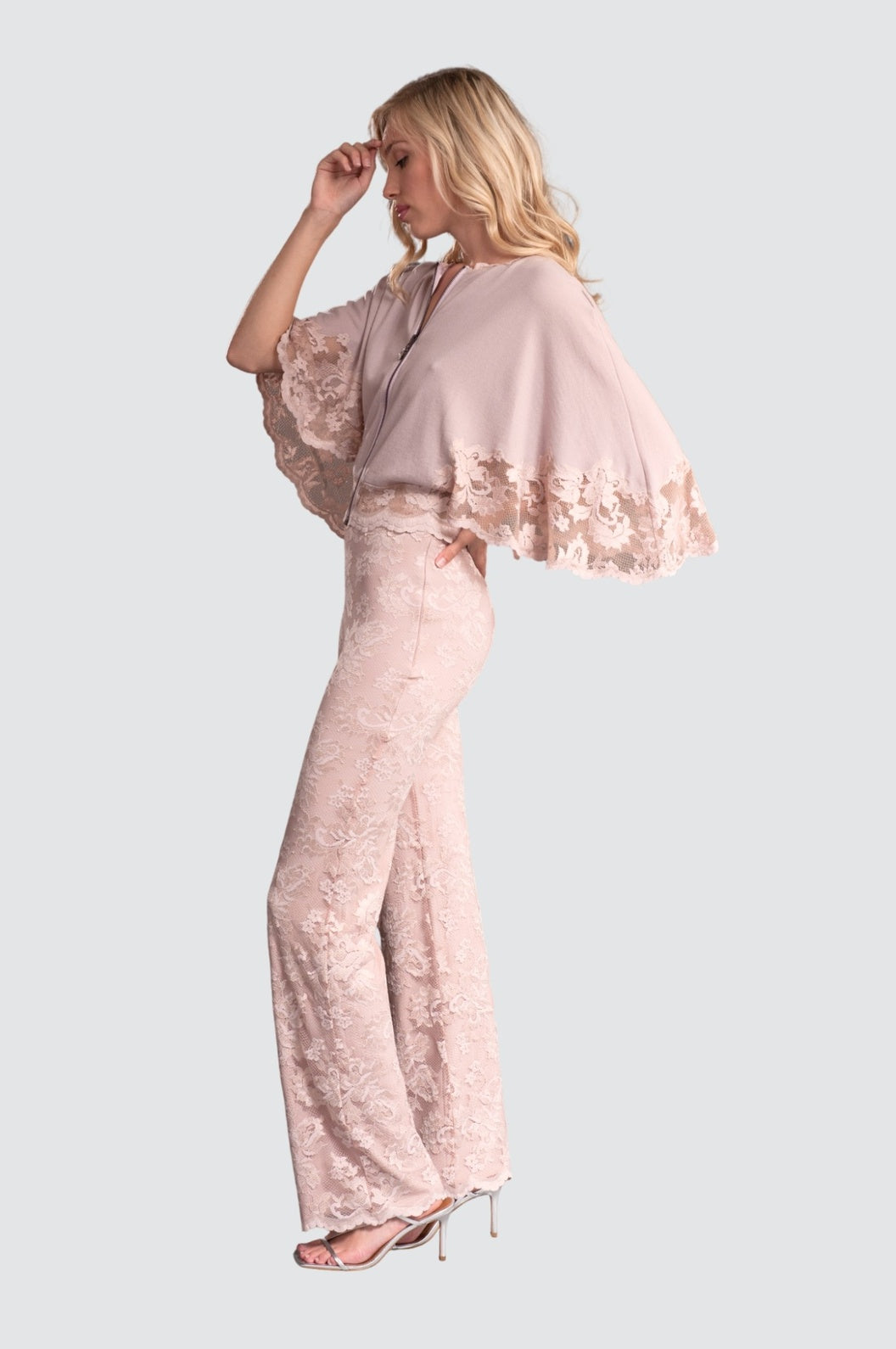 Elegant Lace & Cashmere Matching Set