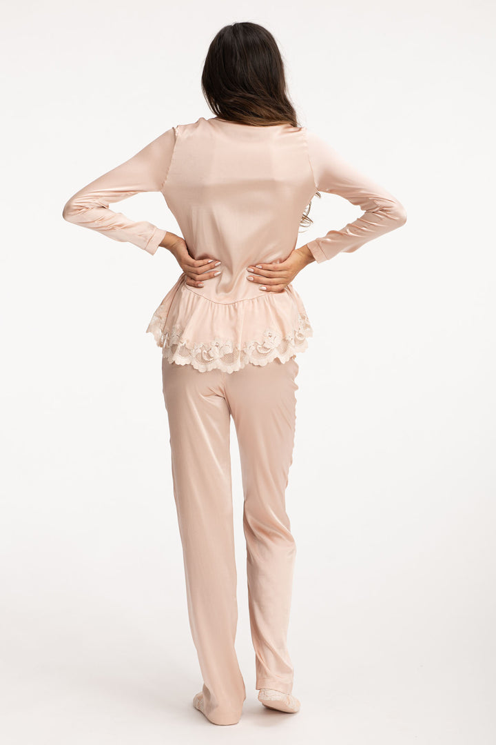Silk Beige Pajama Shirt-3