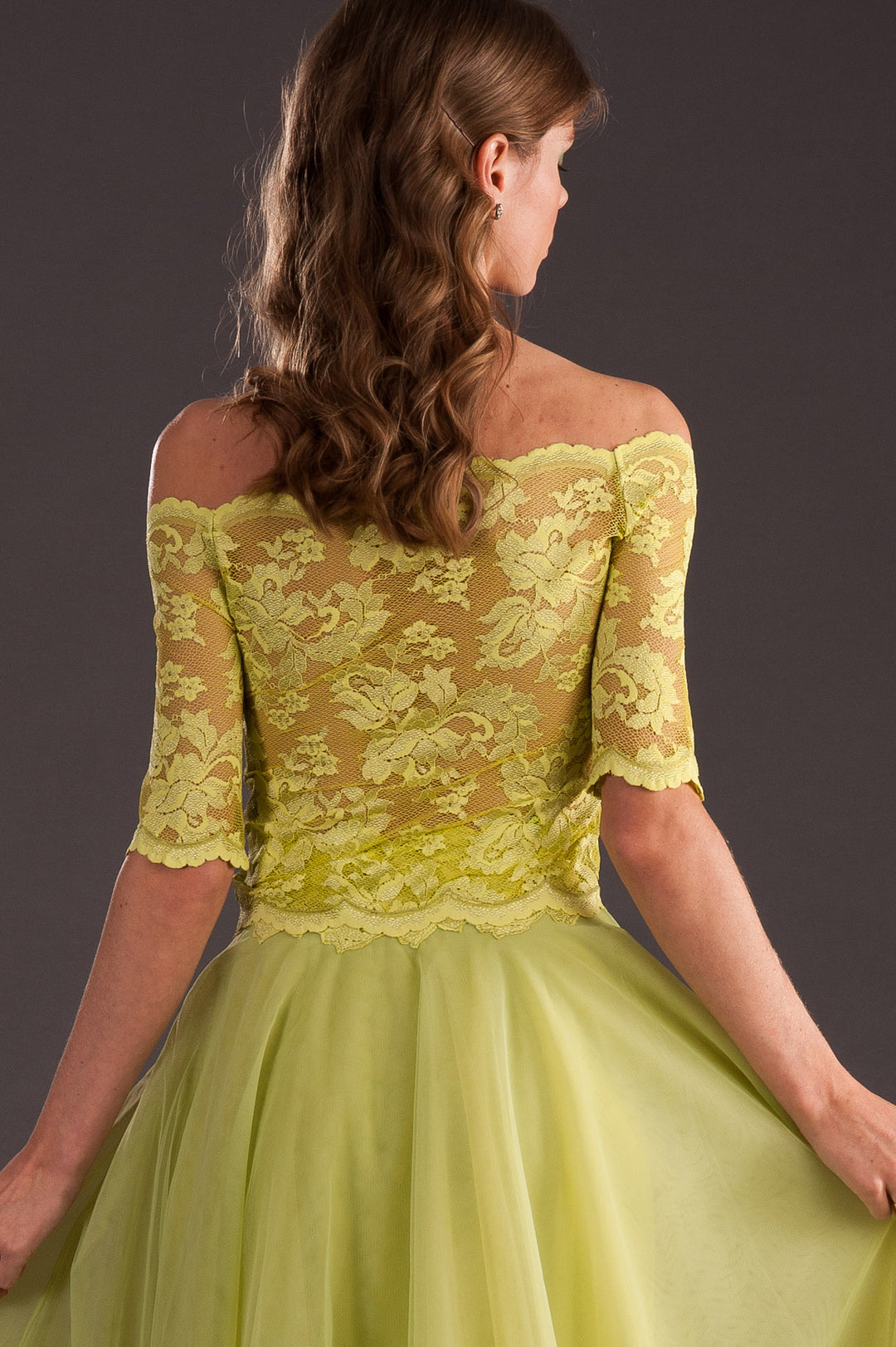 Off-Shoulder Lime Top-1